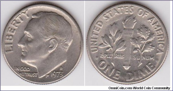 10 Cents Roosevelt Dime 1973-D 