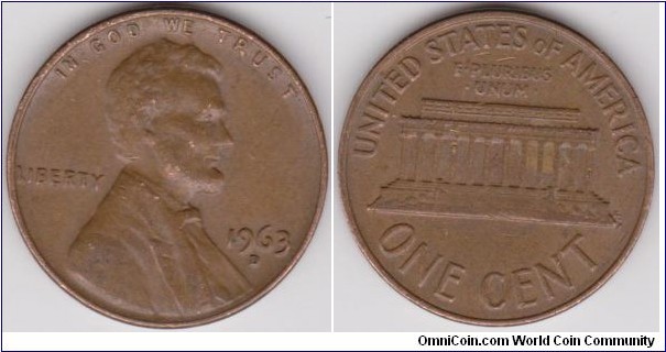 1 Cent Lincoln 1963-D