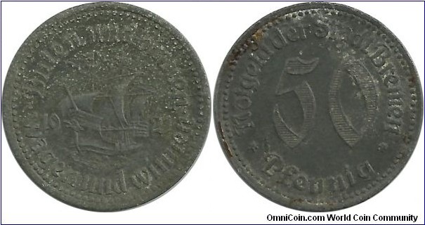 Germany-Notgeld 50 Pfennig 1921-Bremen