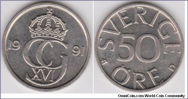 1991 Sweden 50 Öre