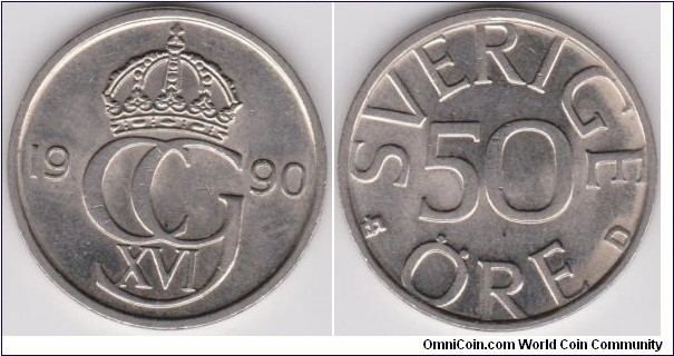1990 Sweden 50 Öre