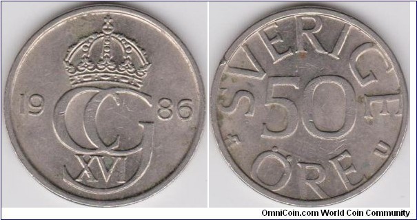 1986 Sweden 50 Öre