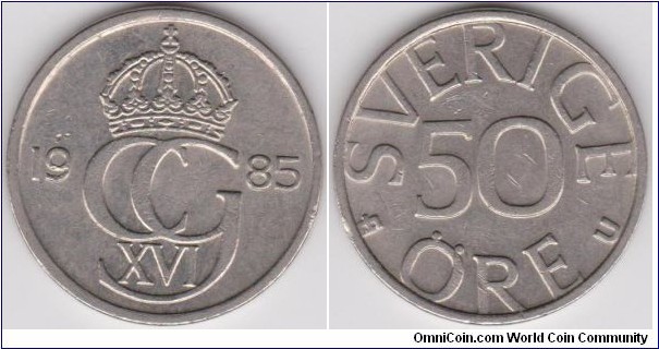 1985 Sweden 50 Öre
