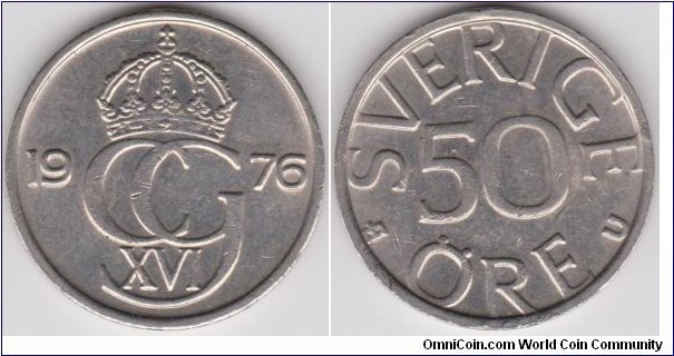 1976 Sweden 50 Öre