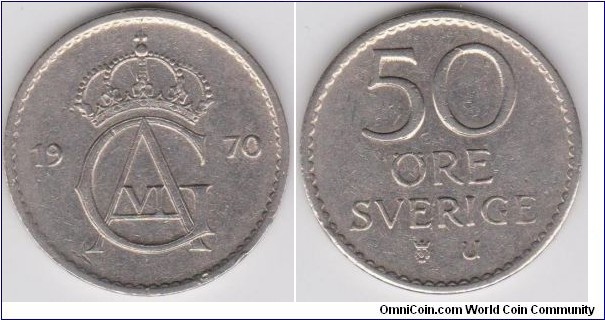 1970 Sweden 50 Öre