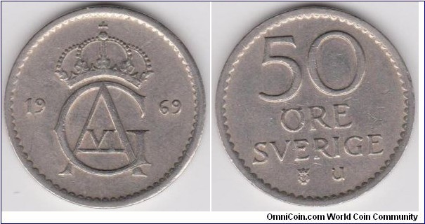 1969 Sweden 50 Öre