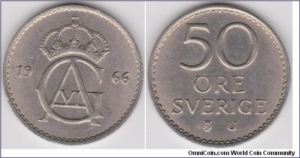 1966 Sweden 50 Öre