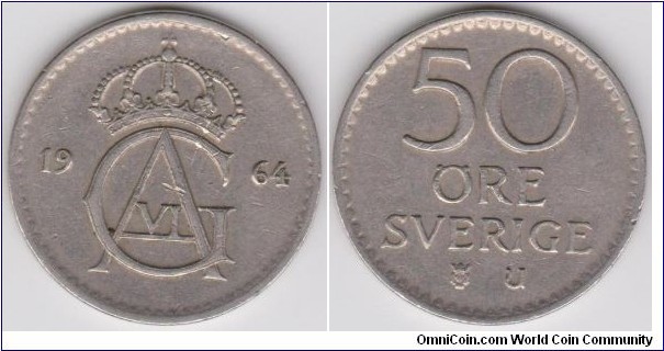 1964 Sweden 50 Öre