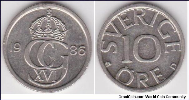 1986 10 Öre Sweden