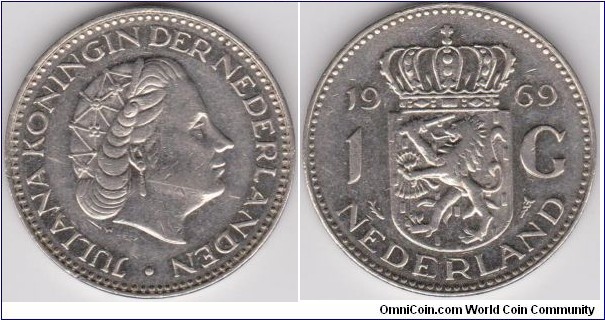 1 Gulden Netherlands 1969