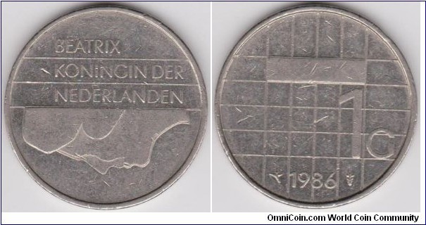 1 Gulden Netherlands 1986 