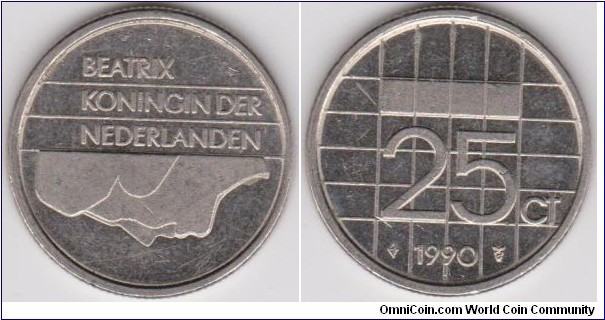 25 Cent Netherlands 1990 