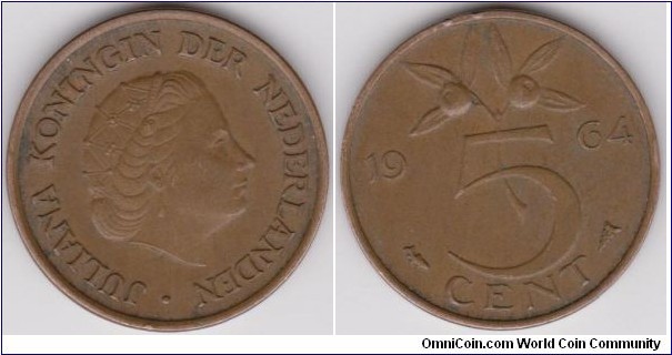 5 Cent Netherlands 1964