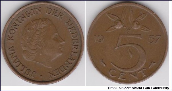5 Cent Netherlands 1957