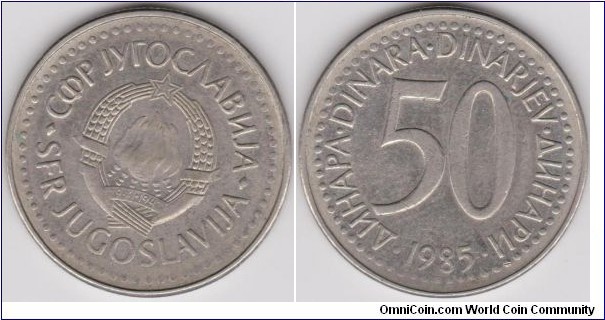 50 Dinara Yugoslavia 1985 