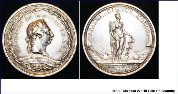 1793 Great Britian George III Board of Agriculture Prize Medal by Conrad H. Kuchler. Silver 48MM
Obv: Laureate bust of George III right; Rev: Standing female, incuse inscription 