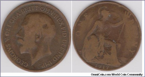 One Penny 1917 Georgivs V