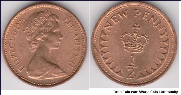 Half New Penny 1976