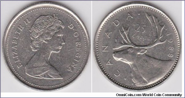 25 Cents Canada 1988