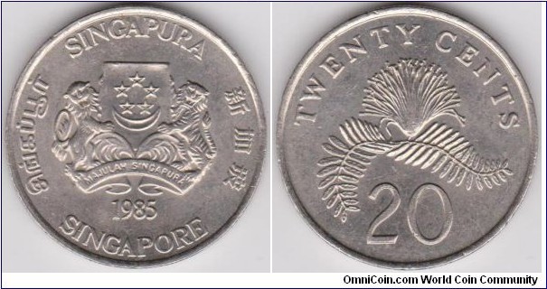20 Cents Singapore 1985 