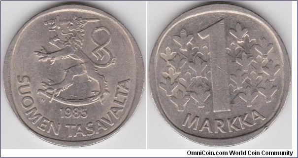 1 Markka Finland 1985