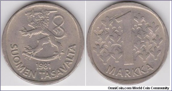 1 Markka Finland 1981