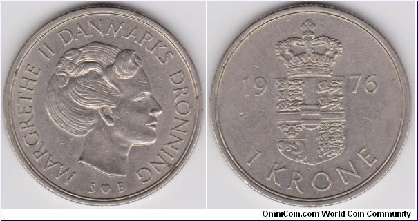 1 Krone Denmark 1976