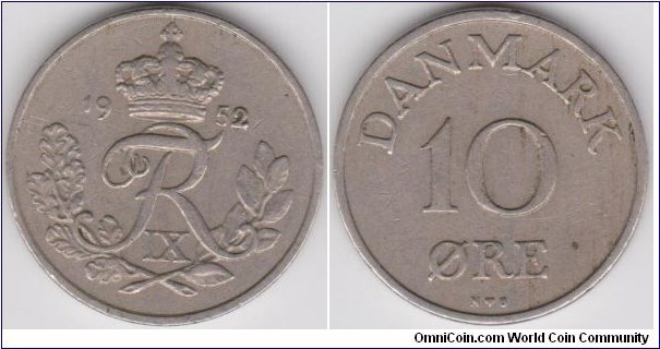 10 Öre Denmark 1952