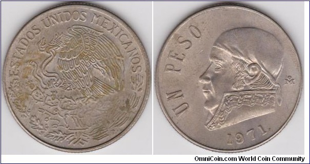 1 Peso Mexico 1971