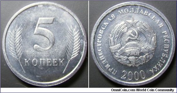 Transnistria 2000 5 kopek. Weight: 0.78g
