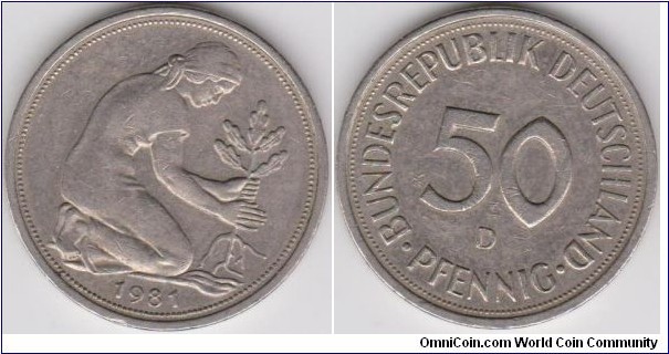 50 Phennig Germany 1981-D