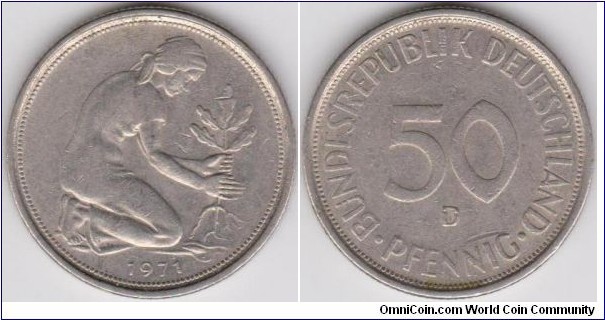 50 Phennig Germany 1971-D