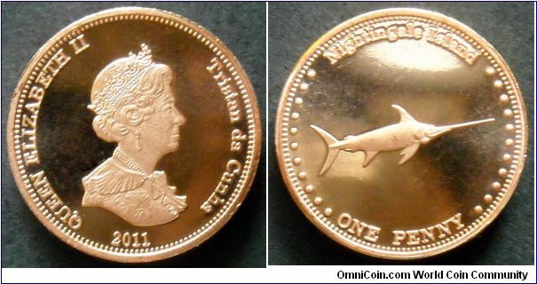 Tristan da Cunha 1 penny. 2011, Nightingale Island