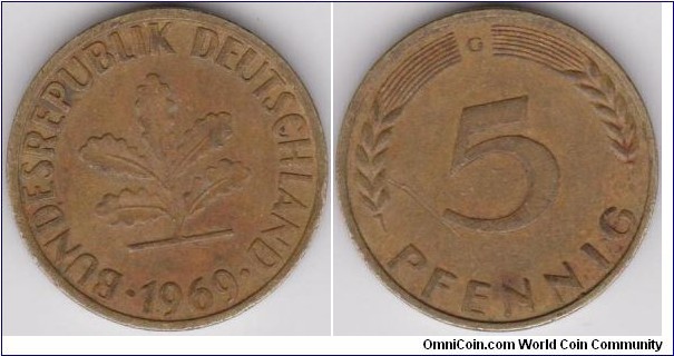 5 Phennig Germany 1969-G 