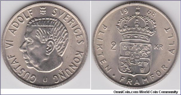 1968 Sweden 2 Kronor