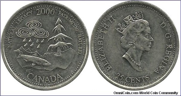 CanadaComm 25 Cents 2000-10 (Natural Legacy-Patrimoine Naturel)