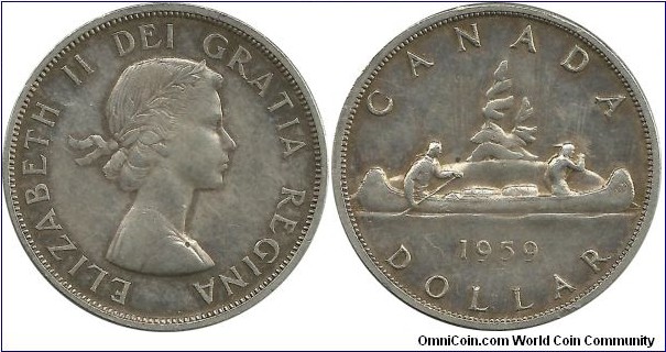 Canada 1 Dollar 1959(.800 Ag)