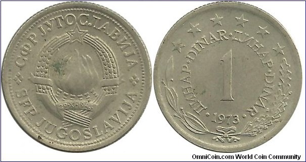 Yugoslavia 1 Dinar 1973