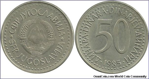 Yugoslavia 50 Dinara 1985