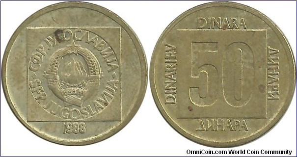 Yugoslavia 50 Dinara 1988