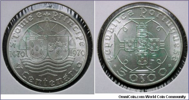 Sao Tome and Principe 50 escudos.
1970, 500th Anniversary of Discovery. Ag 650.