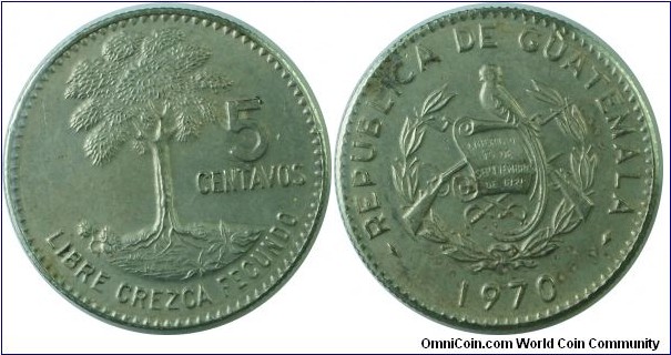 Guatemala5Centavos-km266-1970