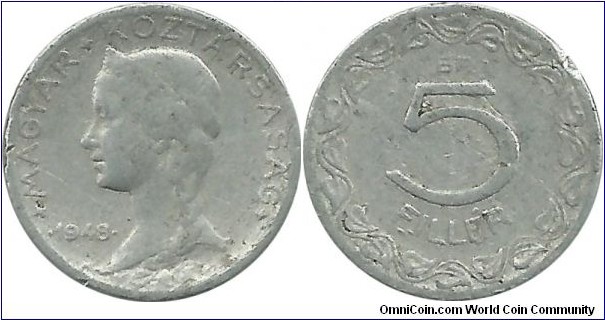 Hungary 5 Filler 1948