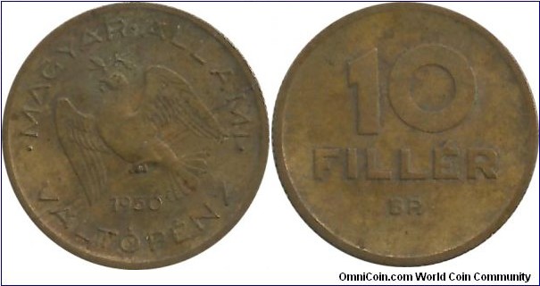 Hungary 10 Filler 1950