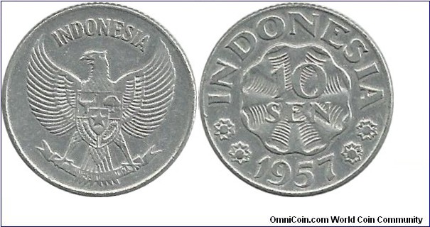 Indonesia 10 Sen 1957