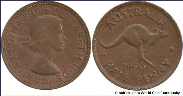 Australia ½ Penny 1960