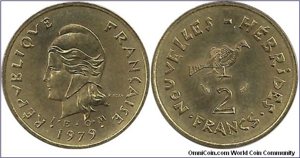 NewHebrides 2 Francs 1979