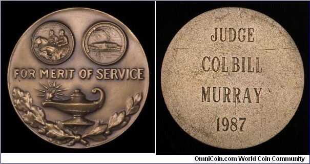 1987 ANA award medal presented to Col. Bill Murray.