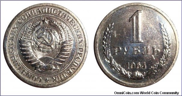 UNION OF SOVIET SOCIALIST REPUBLICS~1 Ruble 1964.