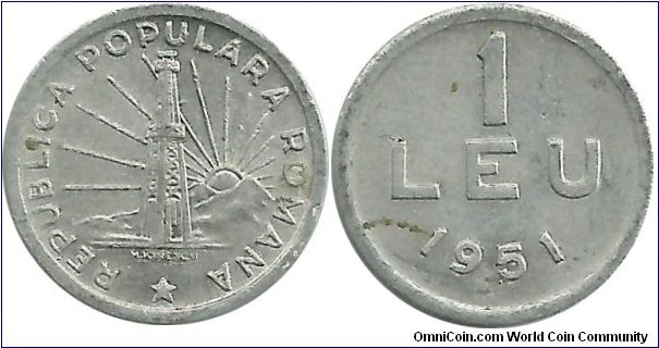 RomaniaPR 1 Leu 1951